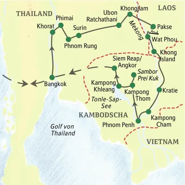 Lernen Sie auf dieser 18-tägigen Studienreise die Khmerkultur in Thailand, Laos und Kambodscha kennen.